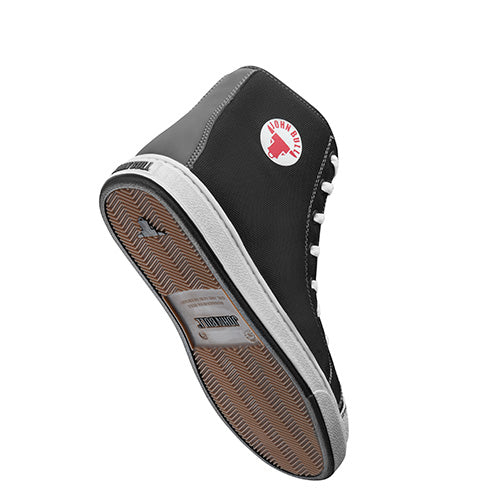 Load image into Gallery viewer, John Bull Python Safety Boots featuring a sleek design with a close-up of their reinforced lace eyelets and padded collar, ideal for professionals needing stylish yet protective footwear.