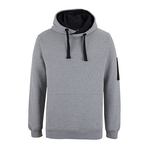 Load image into Gallery viewer, JB's 350gsm Trade Hoodie, featuring black straps and a fully lined hood, offers a classic fit with practical kanga and pen pockets, ideal for workwear from Active Safety's collection.