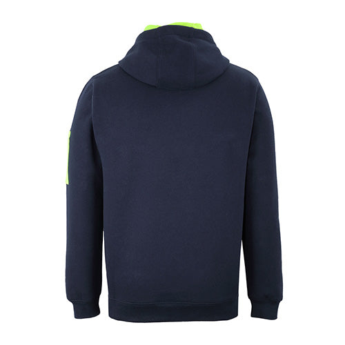 JB's 350gsm Trade Hoodie features a classic fit with a fully lined hood and drawcord, ribbed cuffs, and a kanga pocket, ideal for workplace safety and comfort from Active Safety.