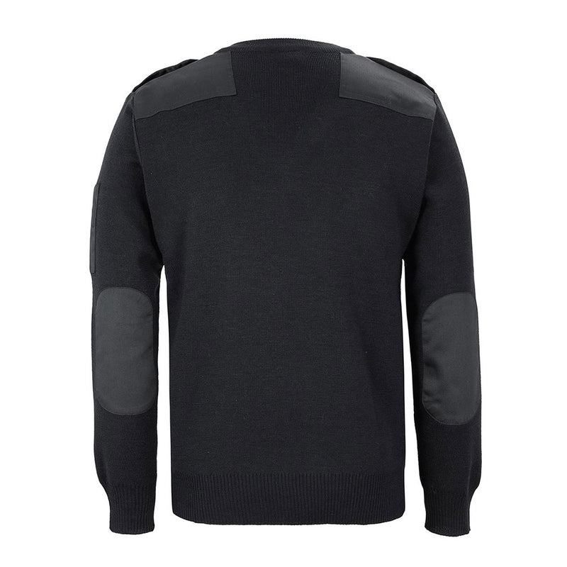 Load image into Gallery viewer, JB's Knitted Epaulette Jumper features wool-acrylic blend, shoulder epaulettes, elbow patches, and sleeve pen pockets, epitomizing functional workwear from Active Safety's specialized uniform collection.