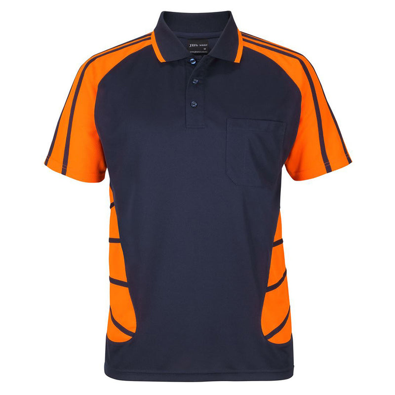 Load image into Gallery viewer, JB’s Street Spider Polo Shirt featuring a classic fit with a collar and reinforced chest pocket. Made from polyester micro mesh, it offers moisture-wicking properties and UPF 50+ protection, ideal for active work environments.