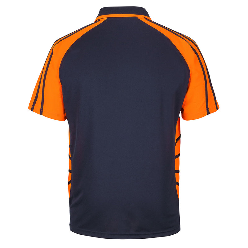 Load image into Gallery viewer, JB’s Street Spider Polo Shirt, featuring a classic fit and reinforced chest pocket, seen from the back. Designed for active use with moisture-wicking fabric, ideal for workplace or safety environments.