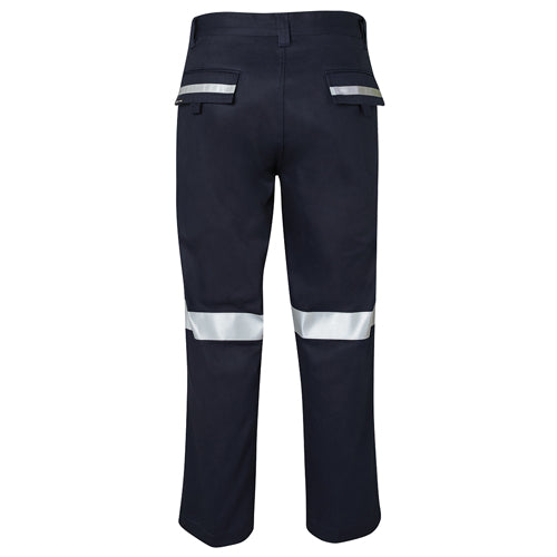 Load image into Gallery viewer, JB's Taped Work Trouser featuring reflective stripes for enhanced visibility, multiple pockets including front slant and back welt with Velcro, and reinforced stitching for durability, ideal for safety-focused work environments.