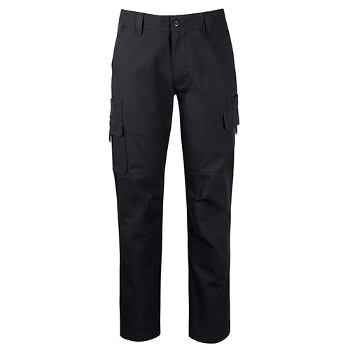 JB's Multi Pocket Canvas Stretch Pant featuring durable cargo and welted pockets, constructed knee patch, and heavy-duty design, ideal for workplace safety and comfort, aligning with Active Safety's robust workwear offerings.