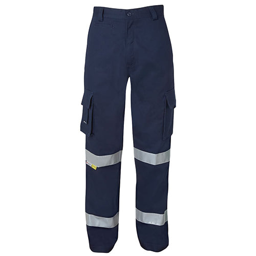 Load image into Gallery viewer, JB’s Bio Motion Pants feature reflective stripes for enhanced limb visibility, designed for safety. Made from 100% cotton with pockets and 3M tape around knees and ankles, ideal for workplace safety.