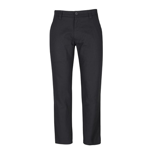 JB’s Stretch Canvas Trouser featuring a durable cotton/elastane blend and heavy-duty polyester/cotton pockets, showcasing two back hip pockets and two front slant pockets, ideal for active work environments.