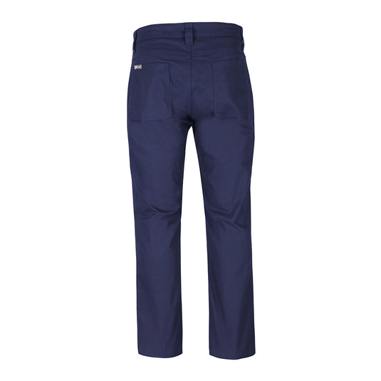 JB’s Stretch Canvas Trouser featuring durable cotton/elastane blend. Includes two front slant pockets and two back hip pockets, designed for comfort and durability. Ideal for workwear purchased at Active Safety.