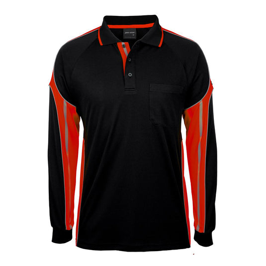 JB’s Long Sleeve Street Panel Polo features a classic fit and micro mesh fabric. This durable, moisture-wicking polo includes a reinforced chest pocket with pen insert, offering UPF 50+ protection and quick-drying ease.