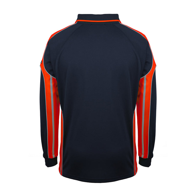 Load image into Gallery viewer, JB’s Long Sleeve Street Panel Polo in durable 100% polyester micro mesh, featuring moisture-wicking fabric, UPF 50+ protection, a reinforced chest pocket with pen insert, and straight hem with side splits.