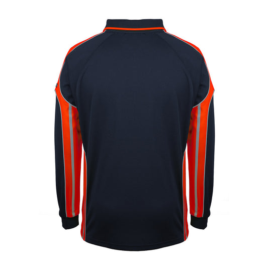 JB’s Long Sleeve Street Panel Polo in durable 100% polyester micro mesh, featuring moisture-wicking fabric, UPF 50+ protection, a reinforced chest pocket with pen insert, and straight hem with side splits.