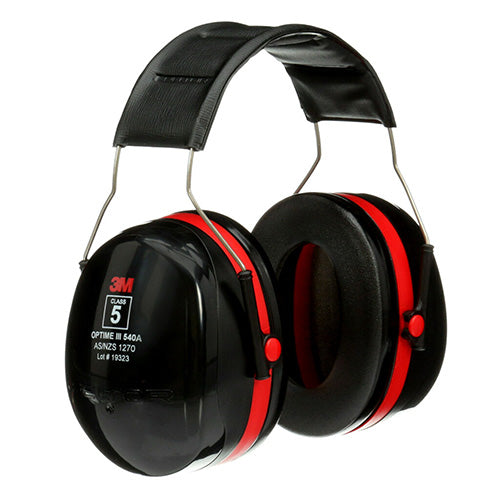 3M Peltor H540A Optime III Headband Earmuff Class 5 designed for high noise environments, featuring a robust headband and earmuffs for effective hearing protection, ideal for workplace safety.
