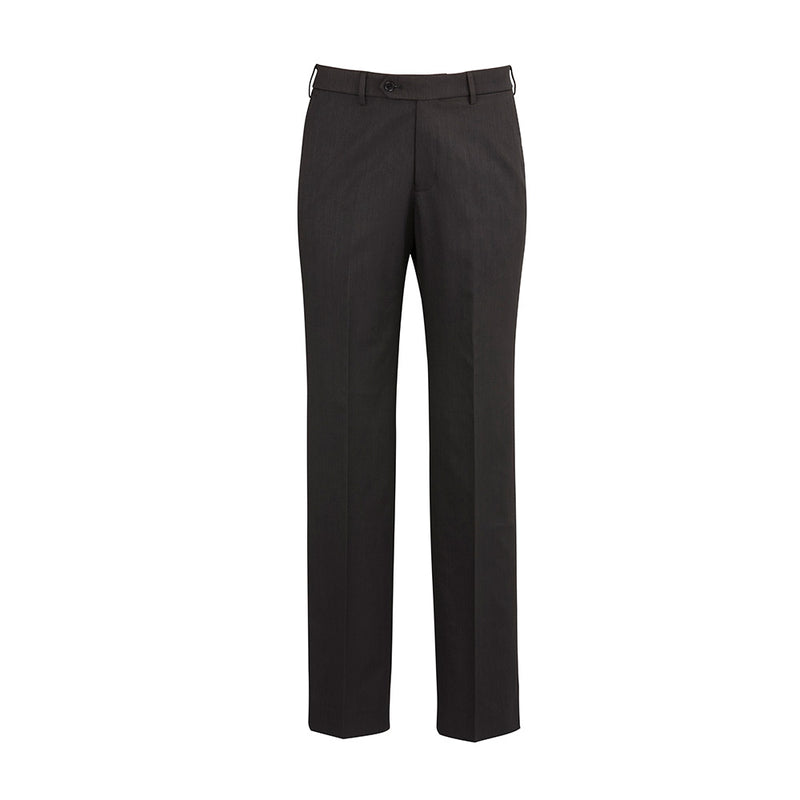 Load image into Gallery viewer, Biz Mens Cool Stretch Flat Front Pant (Stout) featuring a flat front design with straight legs, stretchy waistband, internal security pocket, and rear pockets, crafted for breathability and comfort in warm climates.