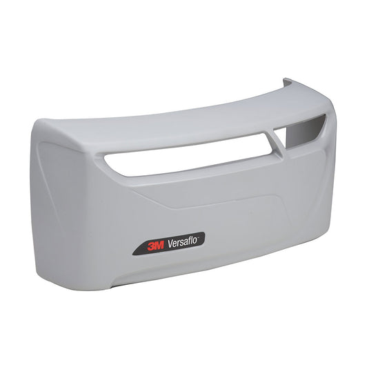 3M Versaflo Filter Cover TR-6300FC shown on a PAPR blower unit, featuring the 3M Versaflo logo. Designed to protect filters from damage, it allows pre-filters use and withstands decontamination showers.