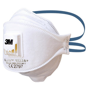 3M 9322A+ Aura FlatFold Particulate Valved Respirator: Box/10 image