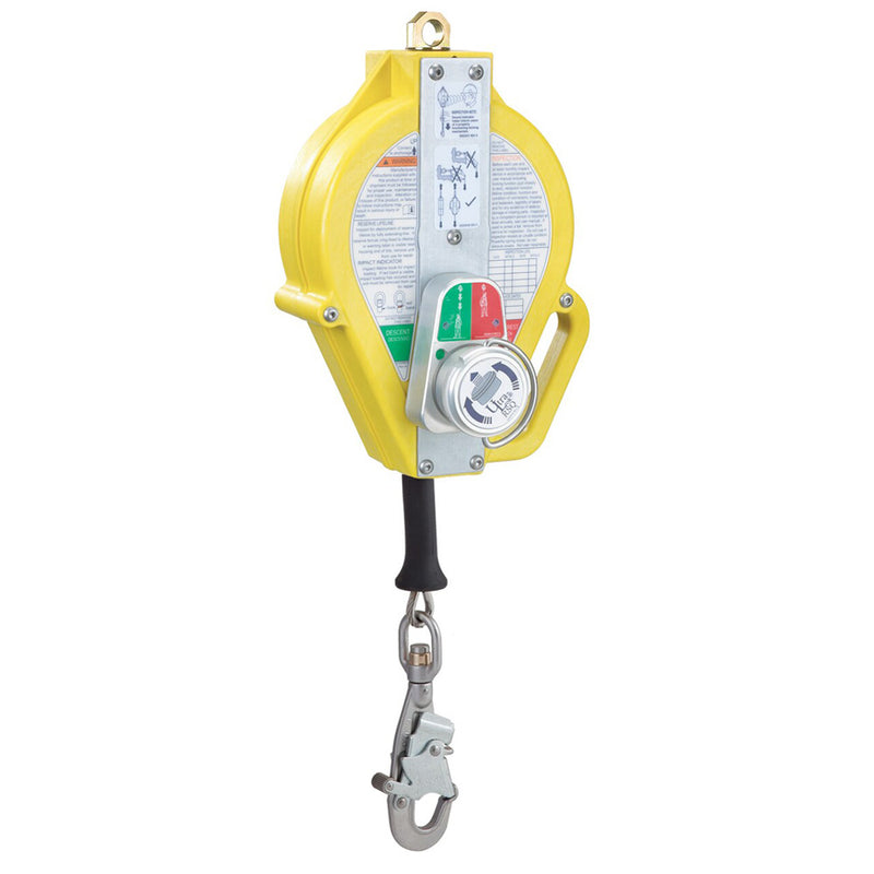 Load image into Gallery viewer, 3M DBI-SALA 3504555 Ultra-Lok RSQ Self-Retracting Lifeline: 15m, featuring a rugged, lightweight yellow housing, stainless steel components, and a swiveling snap hook for secure attachment, ideal for height safety.