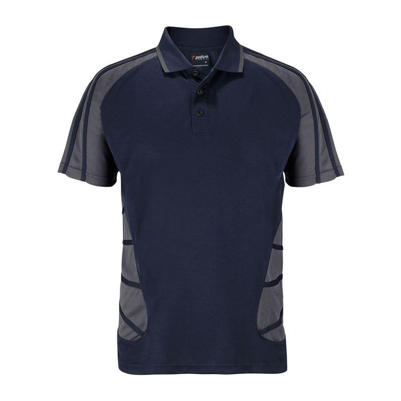 Load image into Gallery viewer, JB's Podium Arachnid Polo Short Sleeve features a raglan sleeve design and straight hem with side splits, crafted from moisture-wicking, quick-drying polyester fabric, ideal for active safety environments.