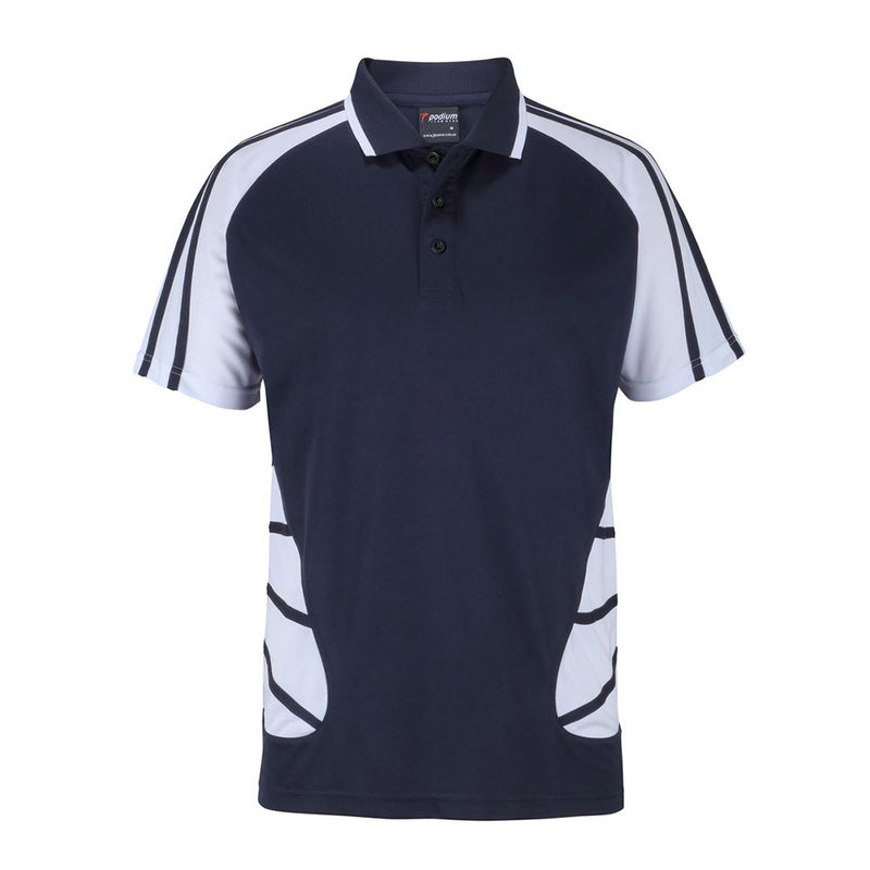 Load image into Gallery viewer, JB's Podium Arachnid Polo Short Sleeve featuring a sleek raglan sleeve design, crafted from moisture-wicking polyester with a straight hem and side splits, ideal for staying cool and comfortable.