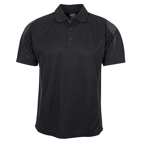 JB's Bel Polo Shirt featuring a sleek design with a collar and button placket, crafted from moisture-wicking polyester fabric, ideal for comfort and performance in active or workplace settings.