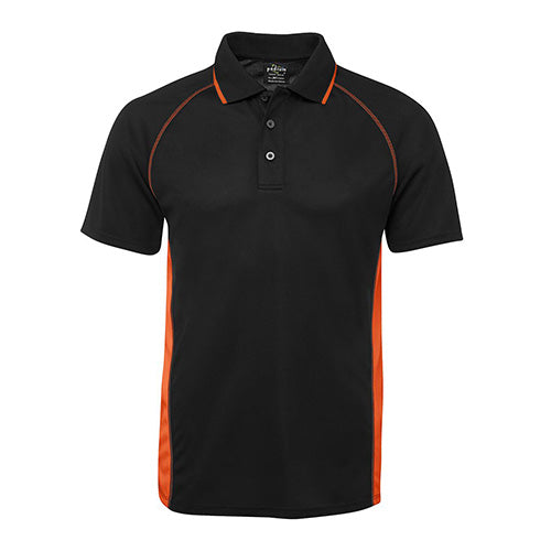 JB's Podium Cover Polo Shirt featuring a sleek design with a 3-button placket, ideal for active wear. Made from moisture-wicking, quick-drying 100% polyester, it provides UPF protection, perfect for safety-focused environments.
