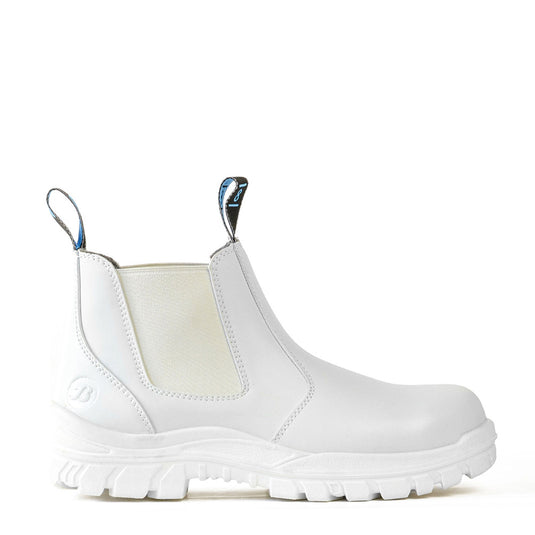 Bata Hercules Safety Boots featuring a sleek, easy-clean microfibre upper, steel safety toecap, and durable slip-resistant outsole, perfect for food industry needs with anti-static and heat resistance capabilities.