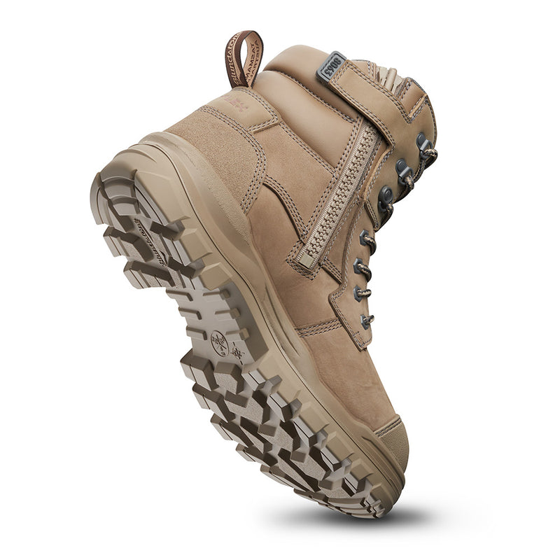 Load image into Gallery viewer, Blundstone RotoFlex 8063 Safety Boots made from stone water-resistant nubuck leather feature seven-row lacing, a heavy-duty zip, and a TPU outsole with GripTek® technology for optimal grip and stability.