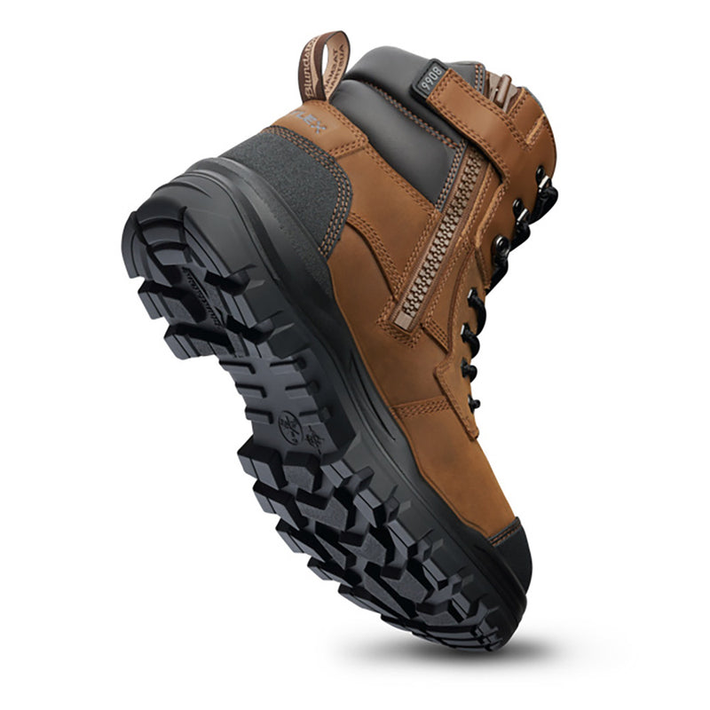 Load image into Gallery viewer, Blundstone RotoFlex 8066 Safety Boots showcasing a robust design with steel toe cap and heavy-duty sole, featuring seven rows of lacing and a durable side zip for secure fit.