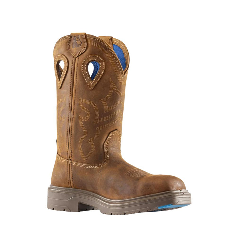 Load image into Gallery viewer, Steel Blue Blue Heeler Slip on Safety Boot, Brown