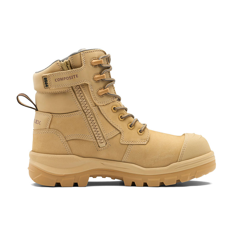Load image into Gallery viewer, Blundstone Rotoflex 8564 Safety Boots featuring a 150mm desert sand nubuck leather upper, composite toe cap, and heavy-duty zip, designed for durability and all-day comfort in demanding environments.