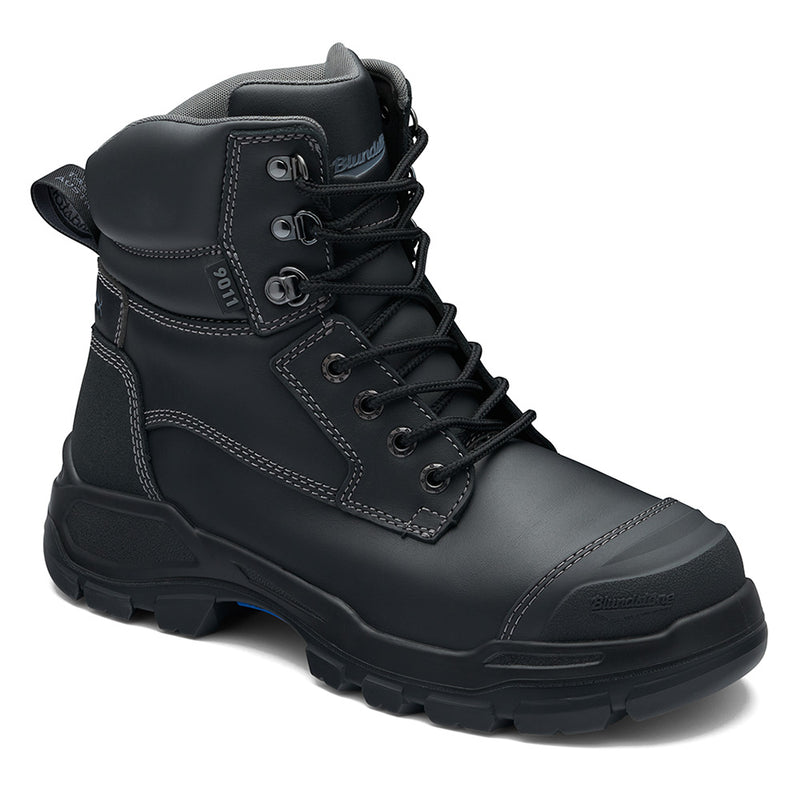Load image into Gallery viewer, Blundstone RotoFlex 9011 Safety Boots featuring black laces and a robust design, ideal for tough work environments. Enhanced with a heavy-duty rubber outsole and protective toe cap for optimal safety and comfort.