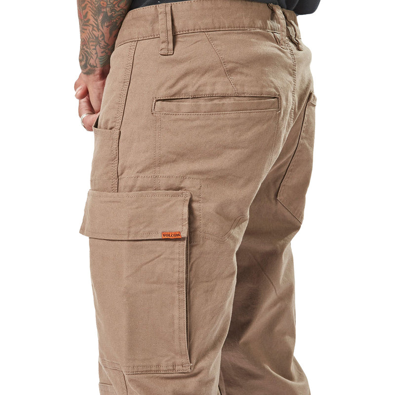 Load image into Gallery viewer, Volcom Workwear Caliper Pant showcased; features durable fabric, reinforced knees, dual-entry cargo pocket, and utility pocket, embodying creative liberation and functionality, ideal for safety and workplace environments.