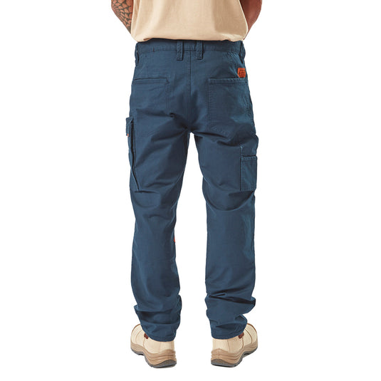 Volcom Workwear Caliper Pant showcased from the back, highlighting reinforced knees, utility and dual entry cargo pockets, and straight leg fit. Ideal for durable, functional workwear needs.