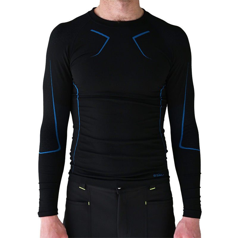 Load image into Gallery viewer, Esko BASE1 Long Sleeve Top, Black, showcases a seamless, body-mapping design for optimal comfort and freedom of movement, ideal for active and safety-focused environments.