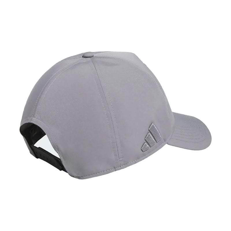Load image into Gallery viewer, Adidas Performance Cap, featuring a five-panel construction and adjustable snapback closure, viewed from the back/side. It has a pre-curved brim and subtle Adidas three-stripe logo, ideal for active safety environments.