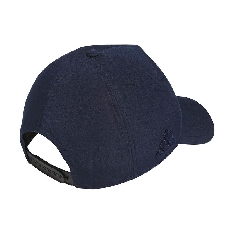 Load image into Gallery viewer, Adidas Performance Cap with a six-panel design and pre-curved brim, featuring an adjustable snapback closure and Adidas three-stripe logo embroidered on the side, crafted from recycled polyester.