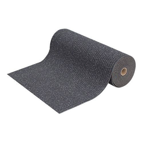 AKO Non Slip Safety Mat: 1800 x 10m Roll displayed as a coiled carpet, showcasing its durable, slip-resistant texture, ideal for safety in various environments, aligning with Active Safety's focus on workplace protection.
