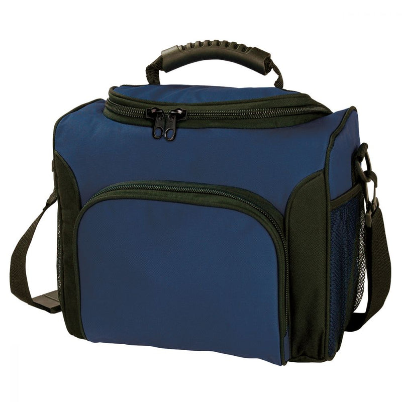 Load image into Gallery viewer, The Ultimate Cooler Bag features durable 600D polyester, a heavy-duty rubber handle, and adjustable shoulder strap, ideal for storing 12 bottles. Perfect for active, safety-conscious workplaces.