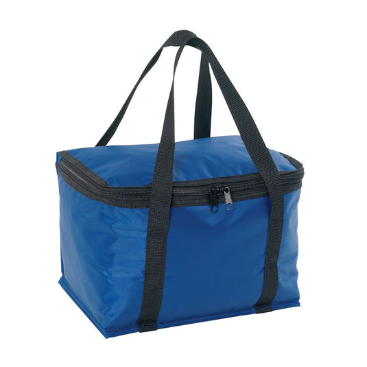 CoolMax Cooler with 11-litre capacity, crafted from durable 420D polyester with PVC backing, features a double zip lid, insulated interior, and long webbing handles; holds ten 330ml bottles, ideal for picnics or events.