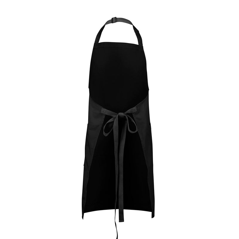 Load image into Gallery viewer, Biz Barley Apron: Durable canvas bib apron with adjustable neck strap, large split front pocket, and reinforced herringbone straps. Ideal for commercial laundering and uniform style in safety-focused environments.