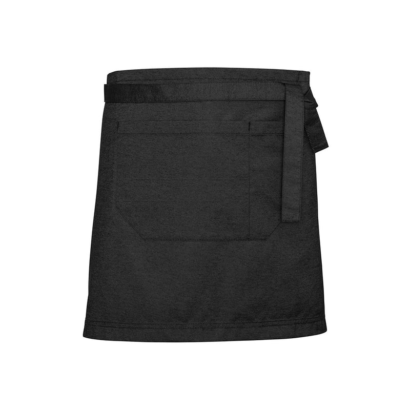 Load image into Gallery viewer, Biz Urban Waist Apron with reinforced stitching, removable waist straps, and a divided front pocket, ideal for workplace settings. Made from a durable cotton-polyester blend, measuring 80cm x 44cm.