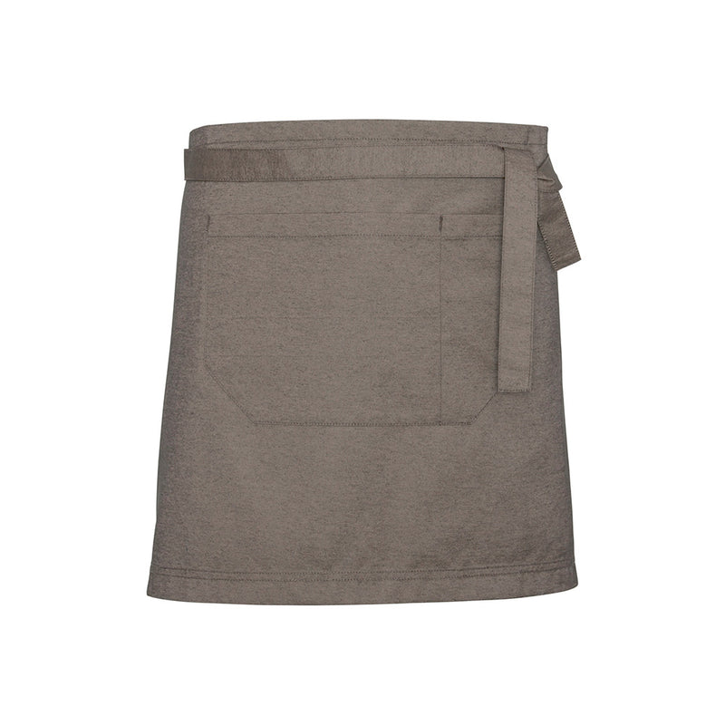 Load image into Gallery viewer, Biz Urban Waist Apron with textured fabric and removable waist straps, features a divided front pocket and reinforced stitching with antique brass fittings, ideal for workplace safety and uniform needs.