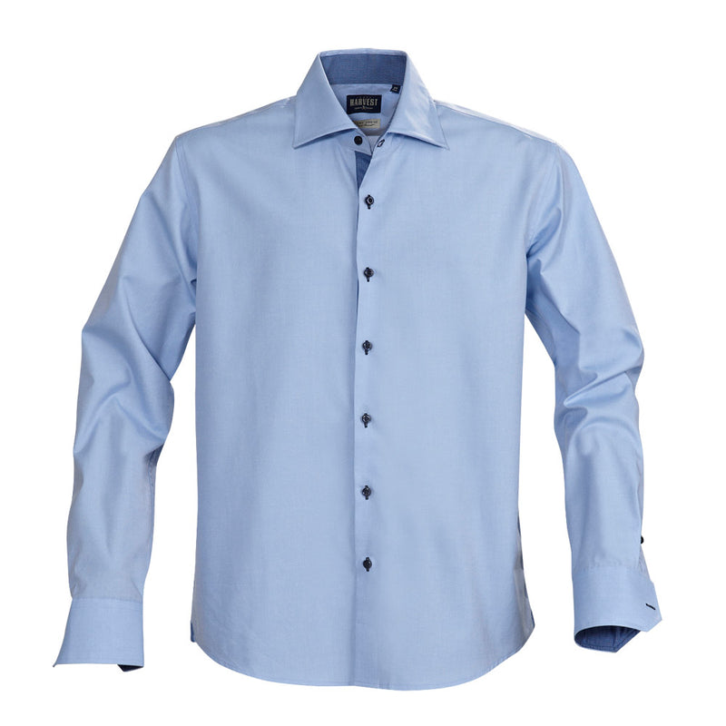 Load image into Gallery viewer, Baltimore Mens L/S Business Shirt featuring buttons and reinforced seams at the collar and sleeves. Crafted from easy-care, 100% combed cotton with contrast fabric at cuffs, placket, and inside collar.
