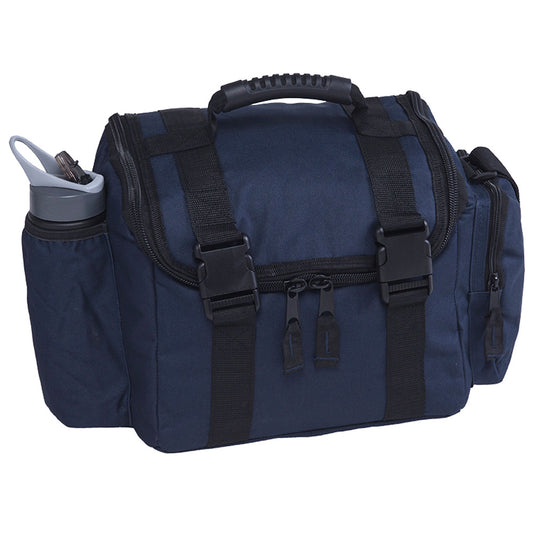 Cool Shuttle Cooler Bag featuring black straps, oversized quick-release buckles, and a molded rubber handle. Designed for durability with heavy-duty zippers, adjustable shoulder strap, and insulated compartments ideal for active use.