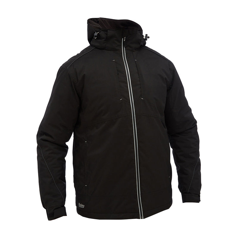 Load image into Gallery viewer, Bisley Heated Waterproof Hooded Jacket featuring a durable two-layer design, adjustable hood, and multiple zip pockets, ideal for safety and work environments.