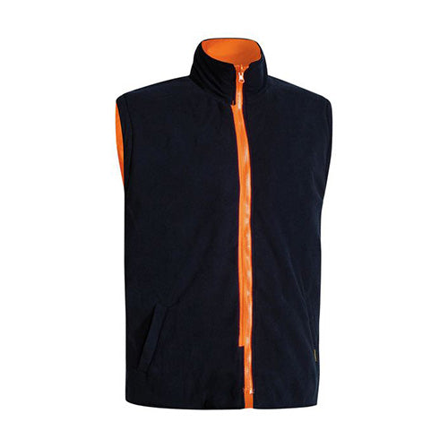 Load image into Gallery viewer, Bisley Hi Vis 5-in-1 Taped Rain Jacket featuring a black and orange design, showcases reflective taping, detachable sleeves, and a zip-out padded body warmer, ideal for workplace safety and weather protection.