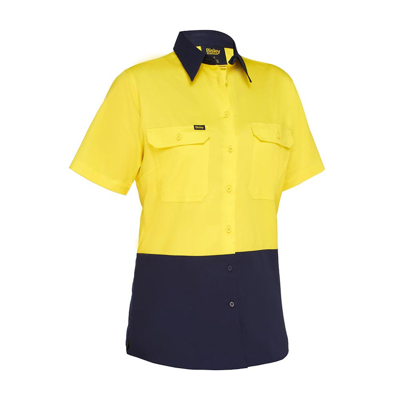 Load image into Gallery viewer, Bisley Women's Hi Vis Lightweight Short Sleeve Drill Shirt