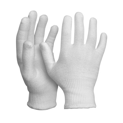 Blade Cut 5 White Food Glove, showcasing advanced SHIELD™ Yarn Technology, designed for high cut resistance in food processing environments. Ideal for safety and durability, suitable for multiple launderings without performance loss.