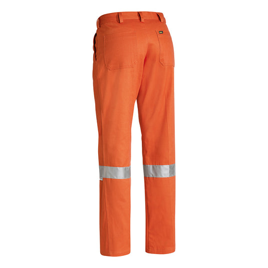 Bisley Original Taped Work Trousers featuring reflective tape on the lower leg, front pleats, and multiple pockets. Ideal for workplace safety, as offered by Active Safety.