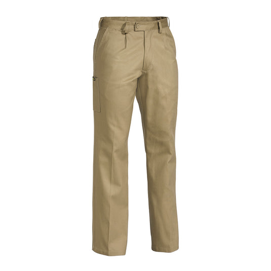 Bisley Original Cotton Drill Trousers featuring reinforced belt loops, angled side pockets, and a mobile phone pocket, perfectly suited for workplace safety and utility, embodying Active Safety's commitment to quality workwear.