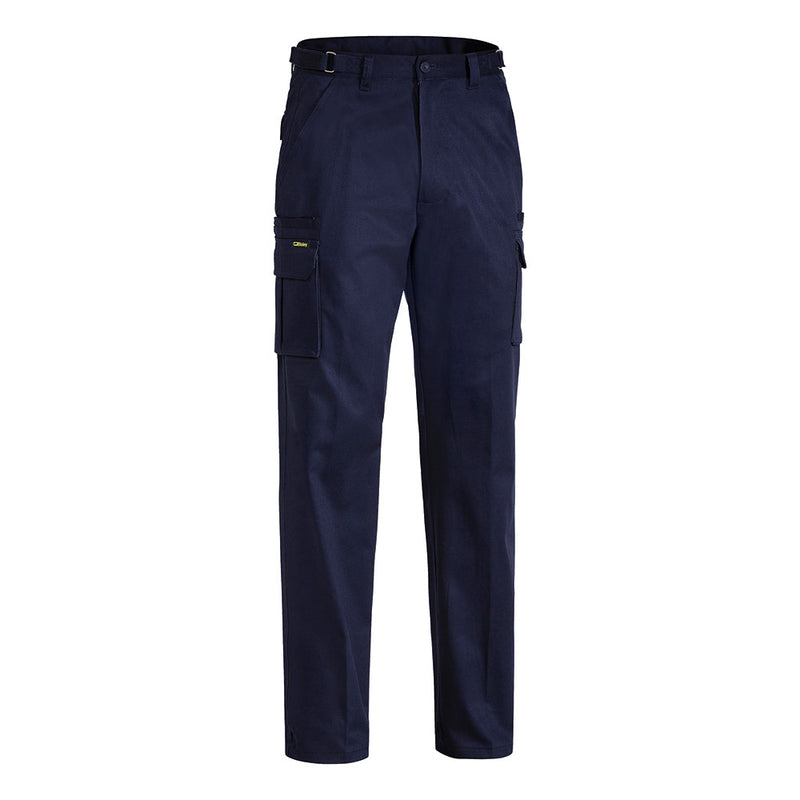 Load image into Gallery viewer, Bisley 8 Pocket Cargo Pant featuring multiple pockets, reinforced belt loops, and adjustable waistband tabs, ideal for workplace safety and functionality, showcased in a close-up view.