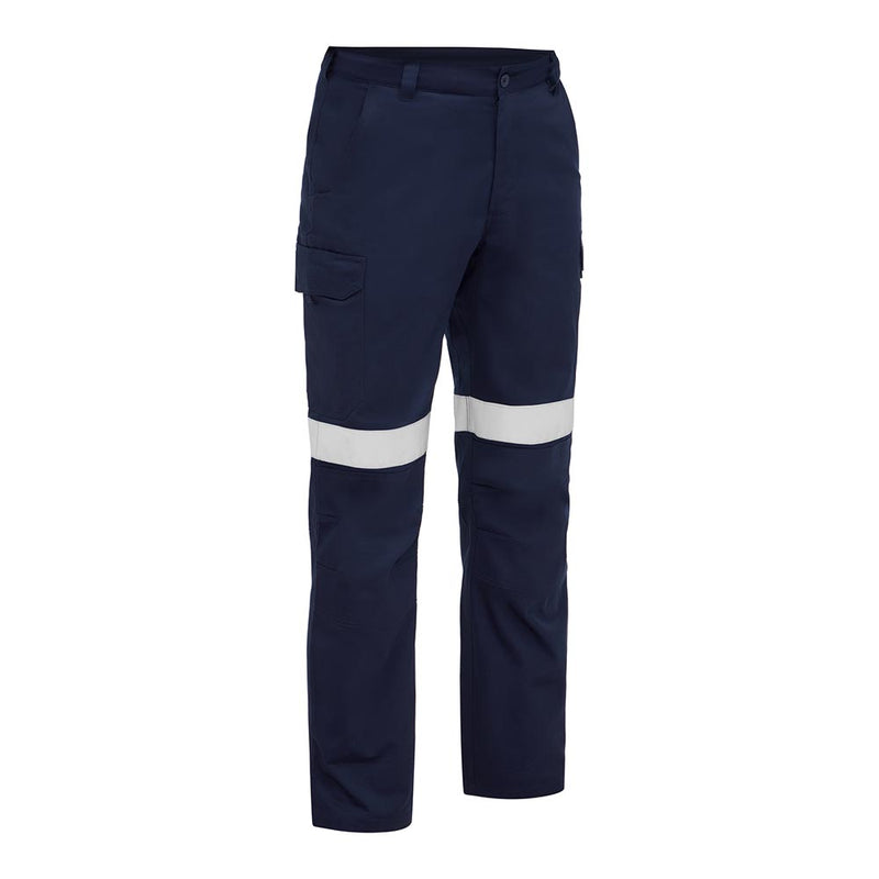 Load image into Gallery viewer, Bisley Taped Industrial Lightweight Cargo Pants feature high-visibility reflective bands on thighs, contoured legs, double-layered knees, RFID tag, and multiple pockets, ideal for safety-focused workplaces.